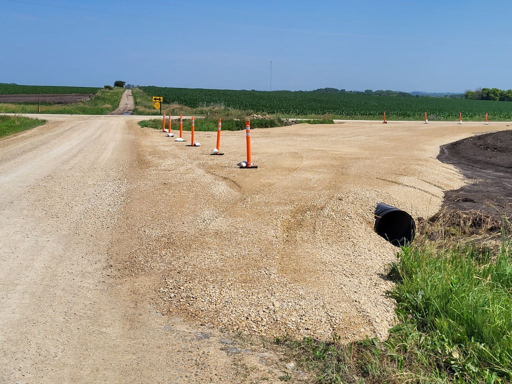 Road changes caused by wind turbine construction
