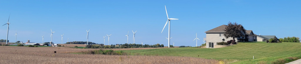 Wind Turbines near a house in Wisconsin