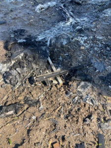Part of the their field that burned after one of the wind turbine fires.